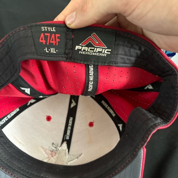 Vintage Pacific Headwear Style 474F Size L-XL Baseball Cap Red Bull Star Sporty - Picture 7 of 12